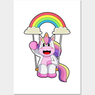 Unicorn Rainbow Clouds Posters and Art
